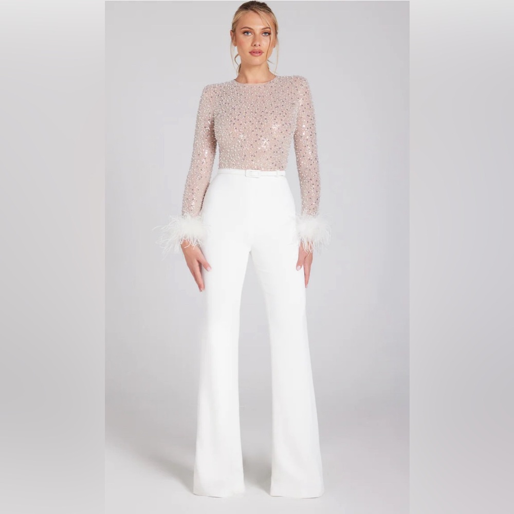 Nadine Merabi Amelia White Jumpsuit